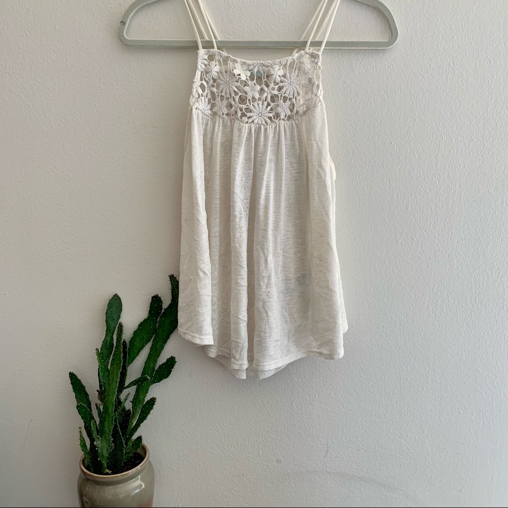 Flower Detail Flowy Tank